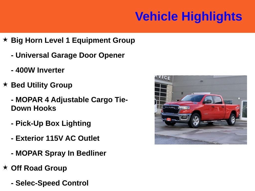 2025 RAM 1500 Big Horn/Lone Star