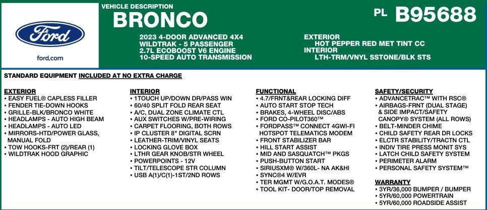 2023 Ford Bronco Wildtrak