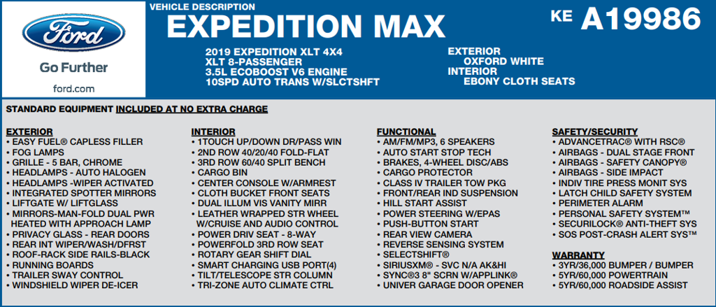 2019 Ford Expedition Max XLT