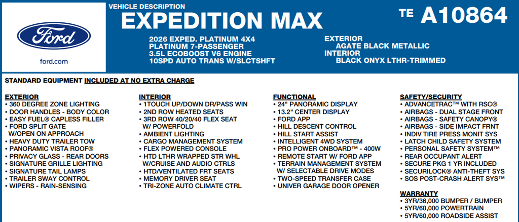 2026 Ford Expedition Max Platinum