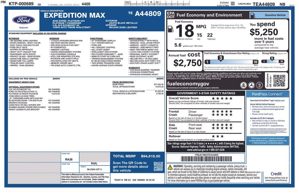 2026 Ford Expedition Max Platinum