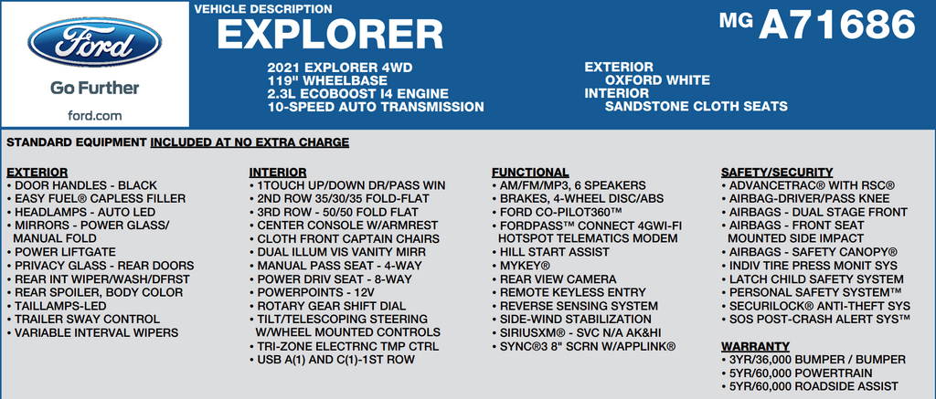 2021 Ford Explorer Base