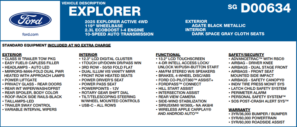 2025 Ford Explorer Active