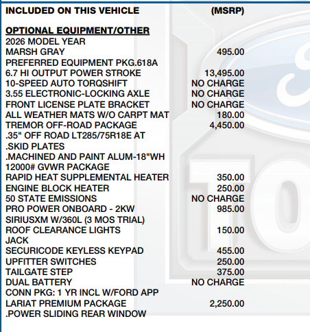 2026 Ford F-350SD Lariat