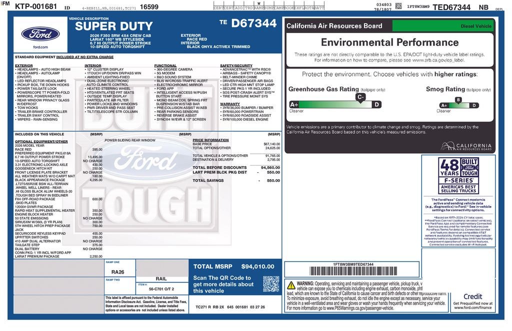 2026 Ford F-350SD F-350® Lariat®
