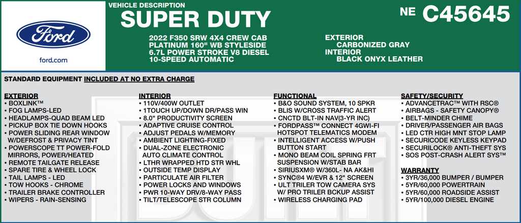 2022 Ford F-350SD Platinum