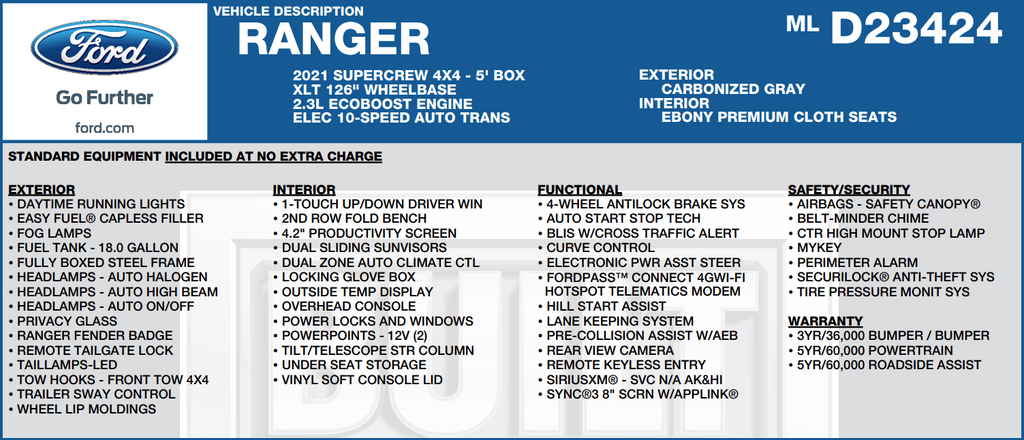 2021 Ford Ranger XLT