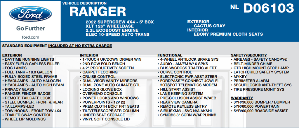 2022 Ford Ranger XLT