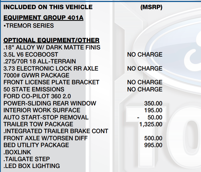 2023 Ford F-150 Tremor