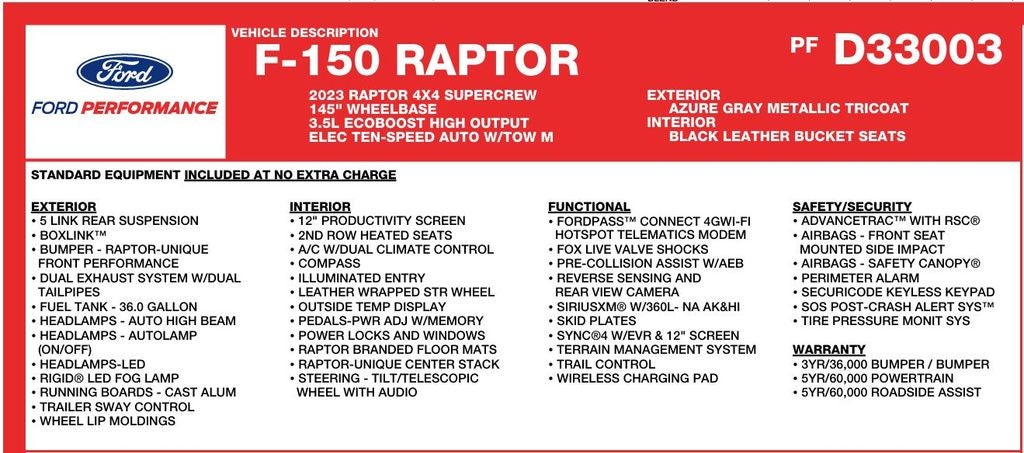 2023 Ford F-150 Raptor