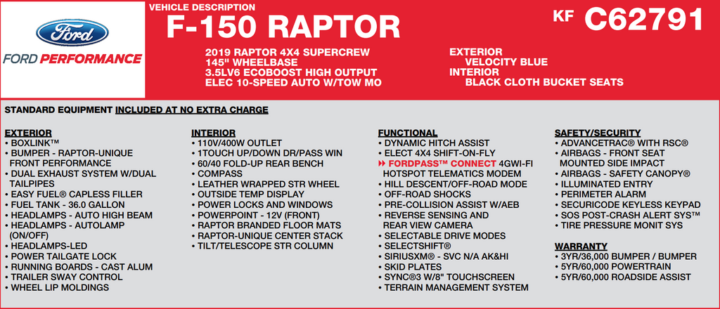 2019 Ford F-150 Raptor 4x4 SuperCrew 5-1/2 Box's photo