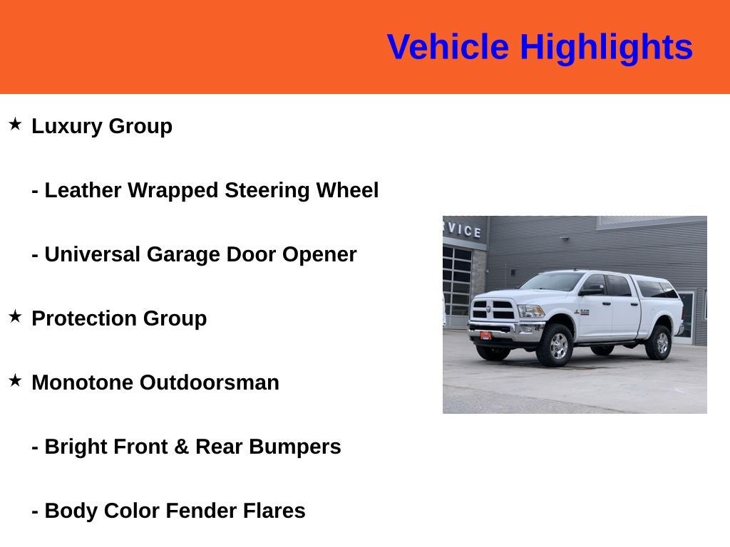 2016 RAM 2500 Outdoorsman