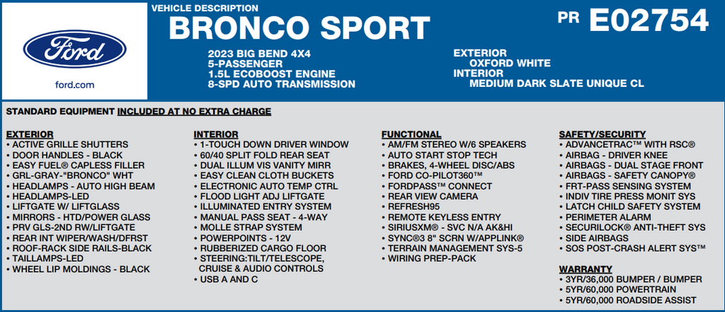 2023 Ford Bronco Sport Big Bend