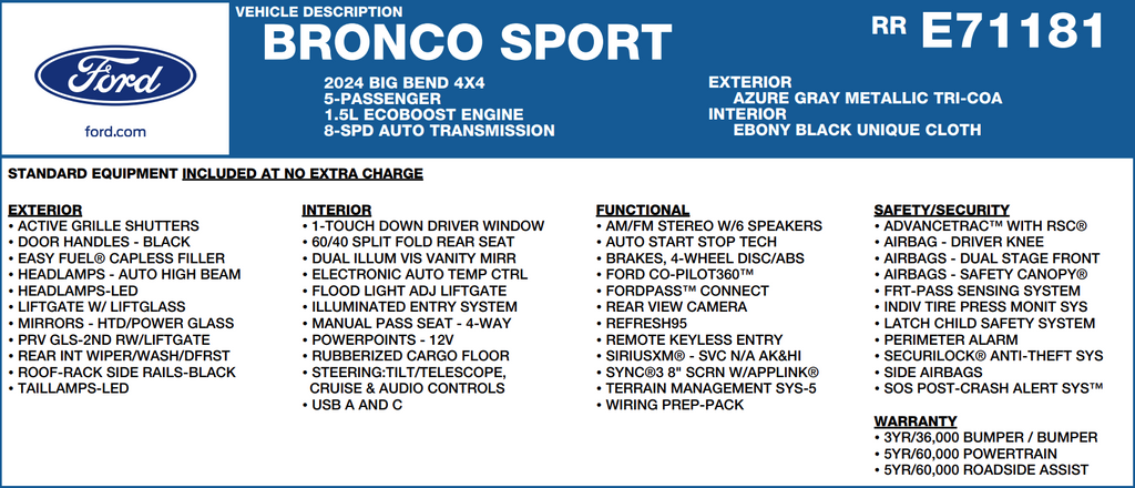 2024 Ford Bronco Sport Big Bend