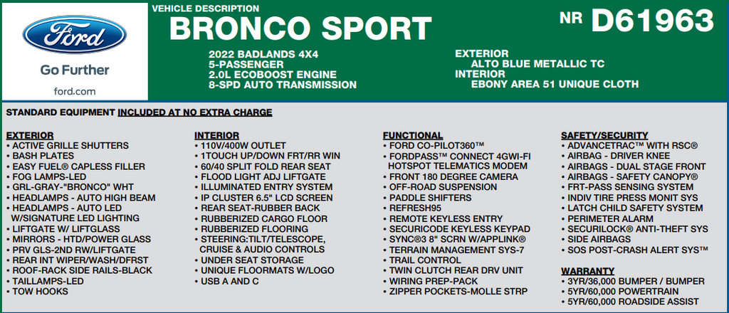 2022 Ford Bronco Sport Badlands