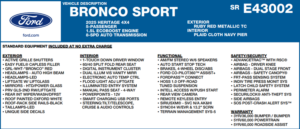 2025 Ford Bronco Sport Heritage