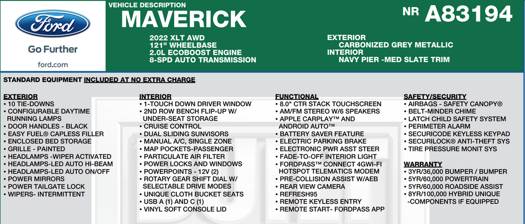 2022 Ford Maverick XLT