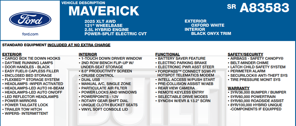 2025 Ford Maverick XLT